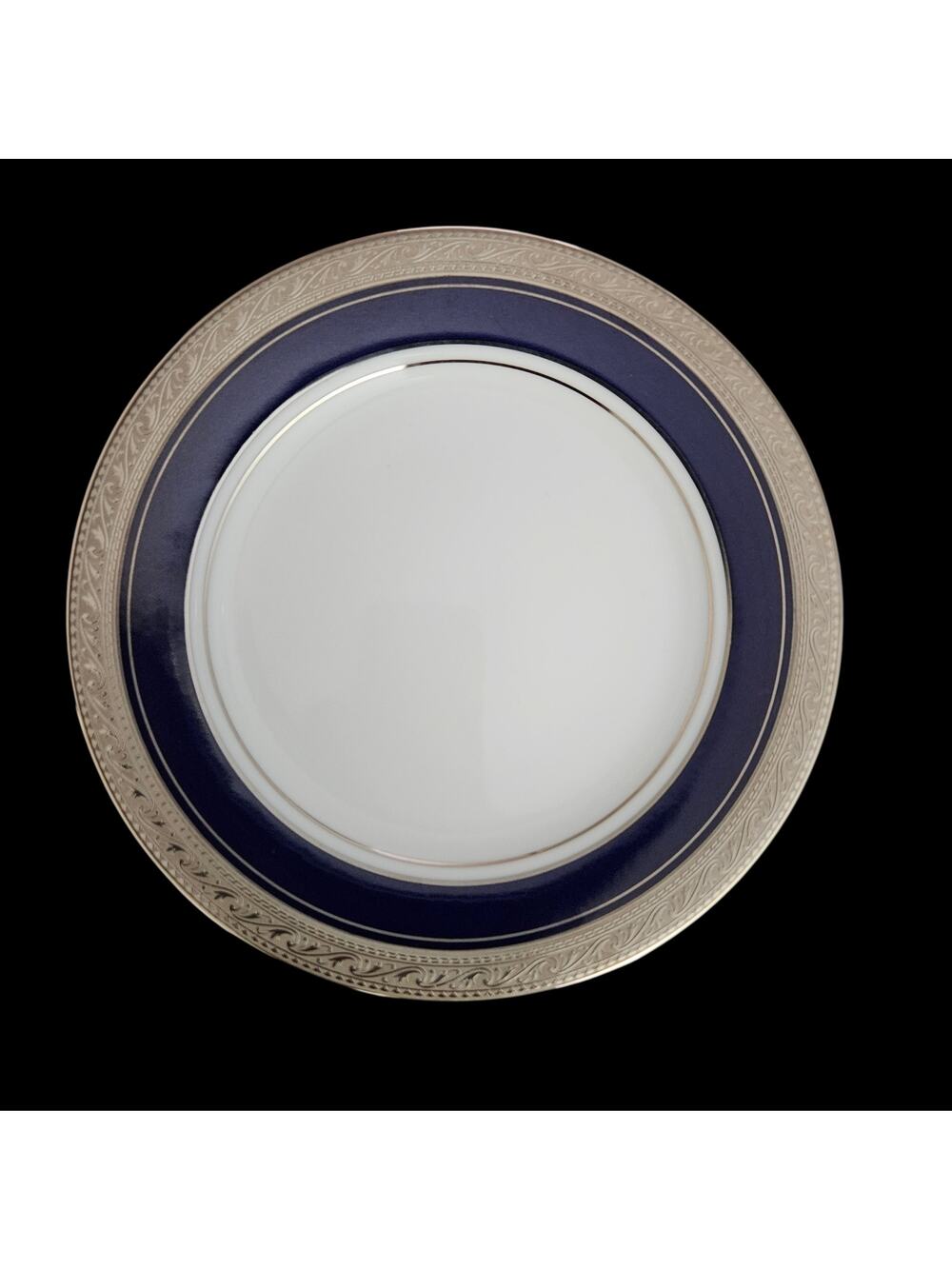 Noritake Crestwood Cobalt Platinum 4170 Bread Plates Set of 2 Blue Rim